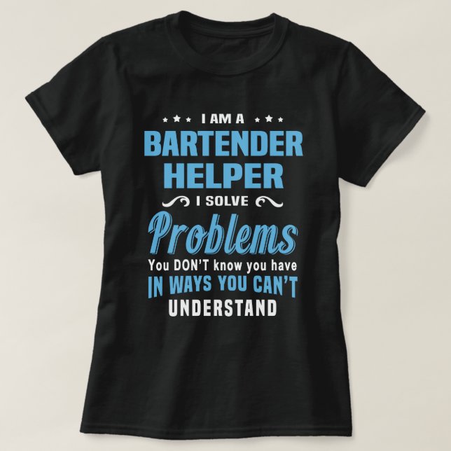 Camiseta Auxiliar do Barman (Frente do Design)
