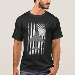 Camiseta Av-8B Harrier American Flag Avião Militar