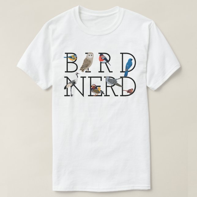 Camiseta Avaliação de Nerd de pássaros 5 (Frente do Design)