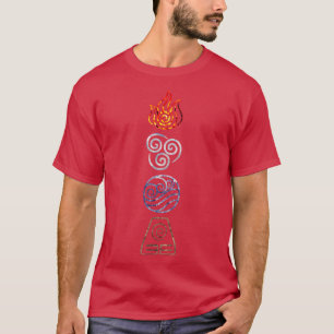 Camiseta Avatar O Último Airbenderof Korra Elements Fire Ai