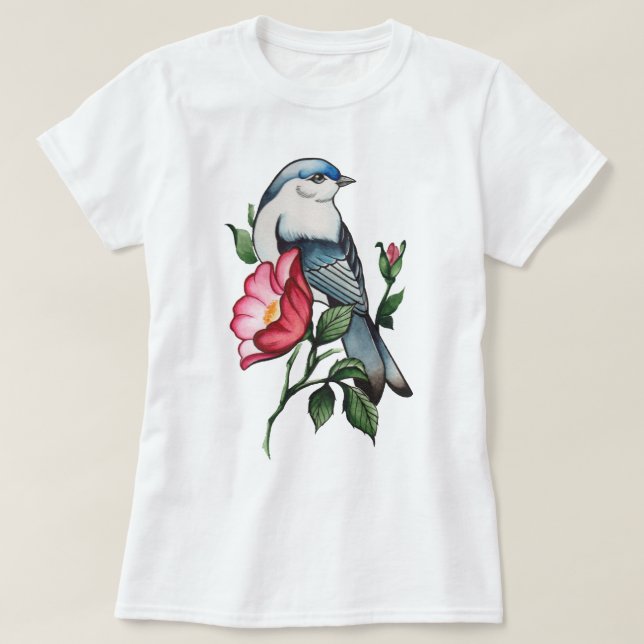 Camiseta Ave Aquarela (Frente do Design)