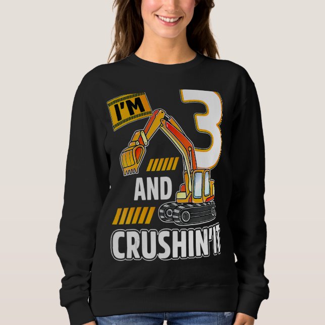 Camiseta Ave Birthda, Escavadora de Construção de Veículos  (Frente)