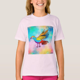 Camiseta Ave Colorida com Asas Estendidas