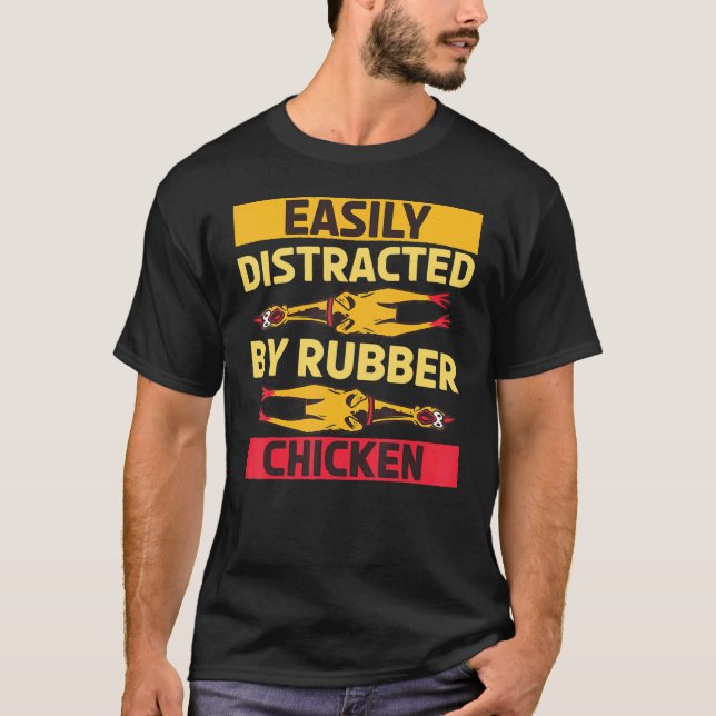 Camiseta Ave de Borracha Facilmente Distraída  1 (Frente)