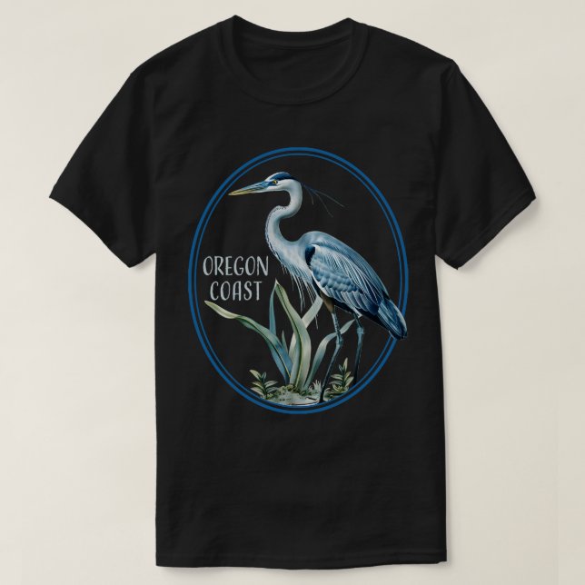 Camiseta Ave-De-Corda-Água Assistindo Heron Birds Excelente (Frente do Design)