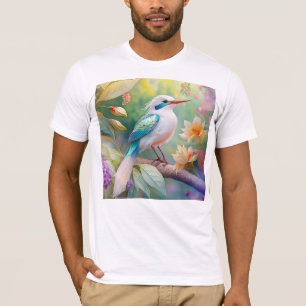 Camiseta Ave de Fantasia com Asa de Azul Iridescente com To