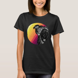 Camiseta Ave de rapina calma retrô abutre pôr do sol S