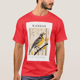 Camiseta Ave do Estado do KANSAS Sturnella neglecta