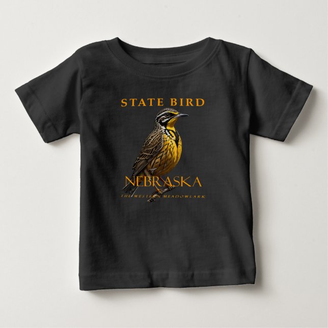 Camiseta Ave do Território de Nebraska O Western Meadowlark (Frente)