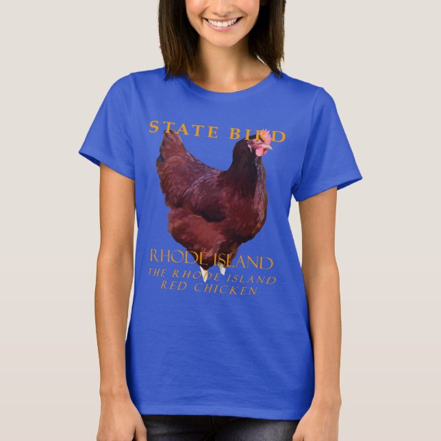 Camiseta Ave do Território de Rhode Island O Galo Rhode Isl (Frente)