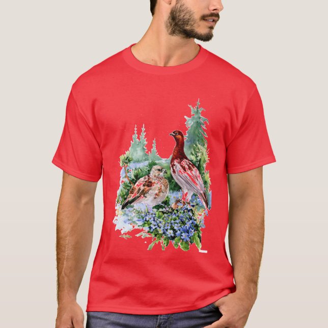 Camiseta Ave e Flores do Estado do Alasca (Frente)