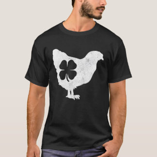 Camiseta Ave Galinha Shamrock Dia de São Patrício Dia de Sã
