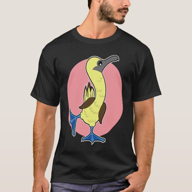 Camiseta Ave Marinha de Dança Funky de Pé Azul (Frente)