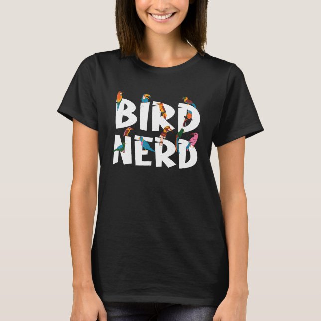 Camiseta Ave Observando Pássaros Nerd Observando Pássaros A (Frente)