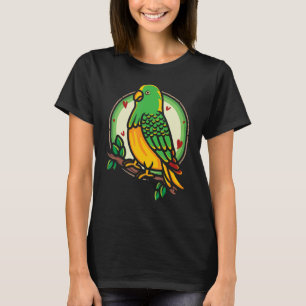 Camiseta Ave-Pássaro a Ver o Zooicultor Birder Green Cheek