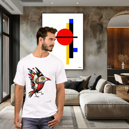 Camiseta Ave Totêmica – Símbolo Tribal Abstrato