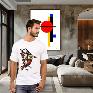Camiseta Ave Totêmica – Símbolo Tribal Abstrato