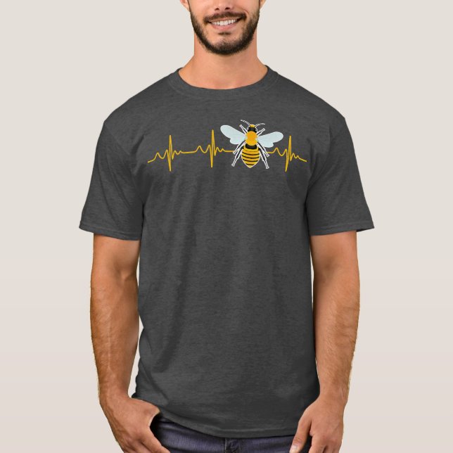 Camiseta Avejeiro Hobby de batida cardíaca de abelhas (Frente)