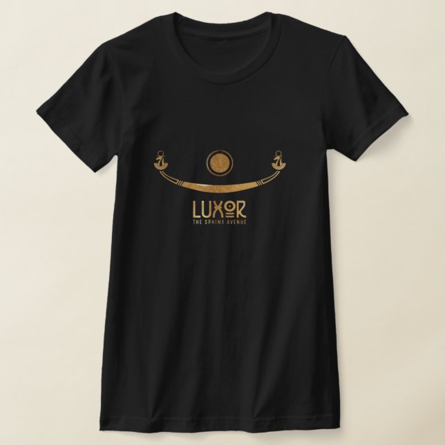 Camiseta Avenida da Esfinge de Luxor Navio Dourado de Quéop (Postura )