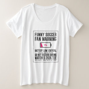 Camiseta Avental de Futebol Divertido Alerta Bateria Baixa