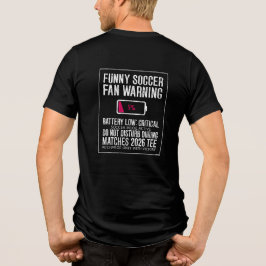 Camiseta Avental de Futebol Divertido Alerta Bateria Baixa 