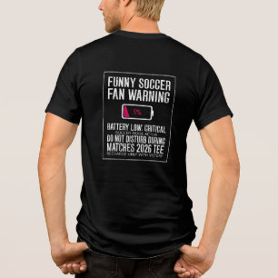 Camiseta Avental de Futebol Divertido Alerta Bateria Baixa