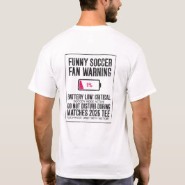 Camiseta Avental de Futebol Divertido Alerta Bateria Baixa 