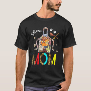 Camiseta Avental Floral de Leopardo de Gato da Mamãe Cozinh
