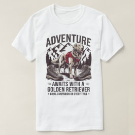 Camiseta Aventura a caminhar com o Design de Ouro para Retr