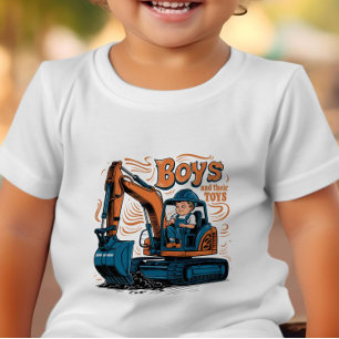 Camiseta Aventura aguarda: Menino em Bulldozer