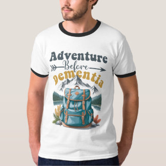 Camiseta Aventura antes da demência - acampamento engraçado