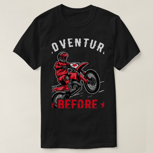 Camiseta Aventura Antes Da Dementia Biker Motocicleta Legal (Frente do Design)