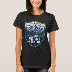 Camiseta Aventura ao ar livre nas montanhas rochosas do Col