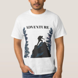 Camiseta Aventura ao Ar Livre Silhueta de Mochileiro & Moti