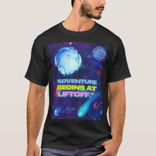 Camiseta Aventura começa no copo isolado de lançamento