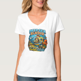 Camiseta Aventura Cômica no Oceano, arte engraçada de pregu