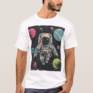 Camiseta Aventura Cósmica: Astronauta no Espaço Colorido