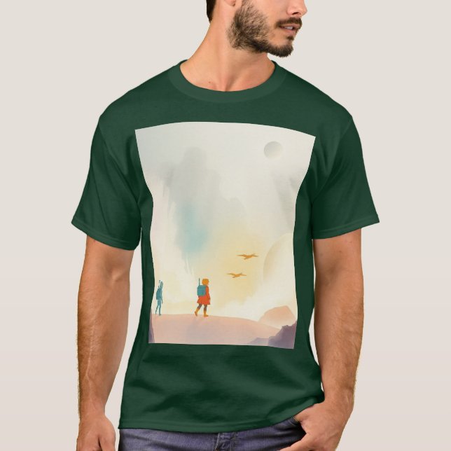 Camiseta : "Aventura Cósmica: Uma Odisseia Cartoon Futuríst (Frente)