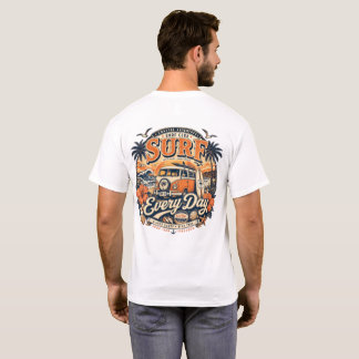 Camiseta Aventura Costeira de Surf Todos os Dias Vintage Pr