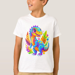 Camiseta Aventura da Selva do Dinossauro Vibrante