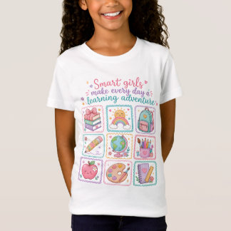 Camiseta Aventura de Aprendizado de Meninas Inteligentes Do
