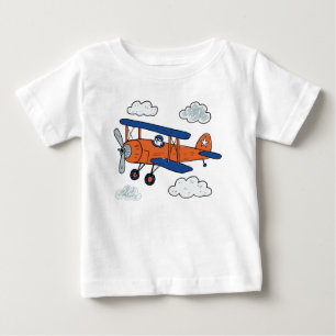 Camiseta Aventura de Biplano de Desenho Animado Antigo