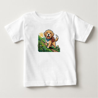 Camiseta Aventura de Caminha de Cachorrinho Retriever Doura