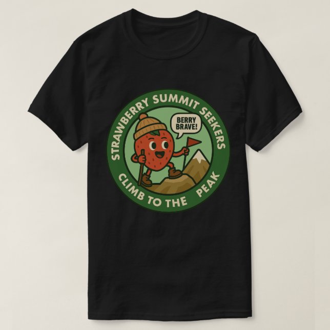 Camiseta Aventura de caminhada na montanha Berry Brave (Frente do Design)