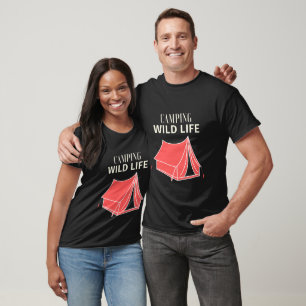 Camiseta Aventura de Camping com Vida Selvagem Estética