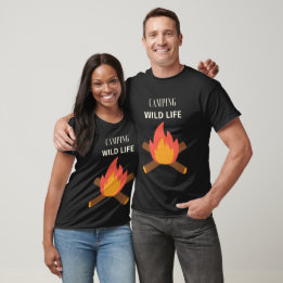 Camiseta Aventura de Camping com Vida Selvagem Estética