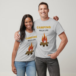 Camiseta Aventura de Camping com Vida Selvagem Estética