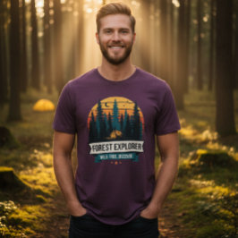 Camiseta Aventura de Camping Explorador da Floresta ao Ar L