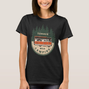 Camiseta Aventura de Camping Selvagem da Retro Vintage Summ
