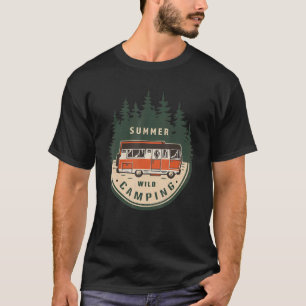 Camiseta Aventura de Camping Selvagem da Retro Vintage Summ